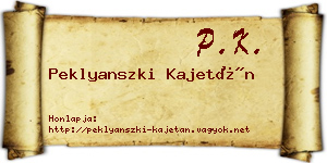 Peklyanszki Kajetán névjegykártya